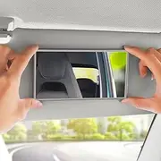 Car Sun Visor Vanity Mirror, Stainless Steel Auto Makeup Mirror, Unbreakable Rear View Sun-Shading Cosmetic Mirror(Square)