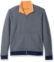 ROBERT GRAHAM FULL ZIP SWEATER - MENS SMALL - HEATHER GREY REVERSIBLE - NEW