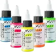 Golden Acrylics Golden High Flow Acrylic Paint Set, 5-Color Fluorescent Set | Pink, Blue, Chartreuse, Green, Orange | 1 Ounce