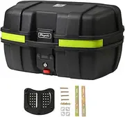 LAPOOH Motorcycle Top Case, 52L Waterproof Motorcycle Trunk Tour Tail Box with Bracket Base Plate for Storing