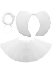 Sparkly Girls White Angel 3 Piece Accessory Set