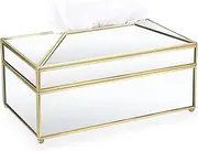 Miners2000 Rectangular Glass Paper Tissue Box, Decorative Glass Napkin Storage Box, Facial Tissue Holder for Dresser, Bathroom, Bedroom, Home Decor, Office, Bar, Restaurant, Large Mirror