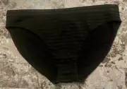 NWT VICTORIA'S SECRET BLACK SHINE SHIMMER SPARKLE STRIPE SEAMLESS BIKINI PANTIES