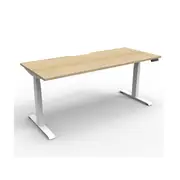 1500Mm Single Sided Workstation Cable Tray Natural Oak And White