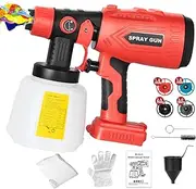 Picvelno Wireless HVLP Paint Sprayer for V20 Craftsman 20V Cordless Tool, 200W Brushless Electric Hand Spray Gun with 1000ml Container for DIY Small Projects: Fence, Cabinets, Chairs