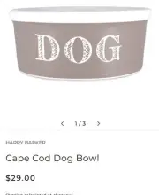 Harry Barker Cape Cod Large Stoneware Dog Bowl-