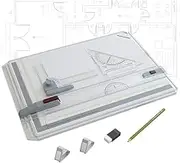 Japard A3 Portable Drawing Board Lightweight Metric Multi-Function Drafting Table with Ruler, Angle Adjustable Measuring System