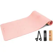 METEOR 183x65cm TPE Yoga Mat in 6mm Thickness (Begonia)