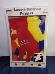 NEW Vintage Lauri~ Lace-a-Saurus Puppet~3 Dinosaur Puppets~ No. 2503~ SEALED