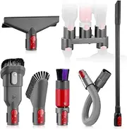 Brush Mount Holder Organizer Attachment Compatible with Dyson Outsize V7 V8 V10 V11 V15 Vacuum Cleaner, Traceless/Soft Bristle Extension Hose Mattress Brush Crevice Tool Replacement Parts