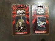 STAR WARS EPISODE 1 COLLECTIBLE PINS - Naboo Starfighter & Qui-Gon Jinn