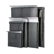 7"x 6.75" Glamour Metallic Black Poly Bubble Mailers Padded Envelope 250 Pcs