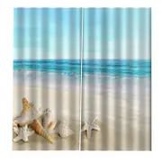 Nevenka 2 Panels Seashell Tropical Beach Bathroom Curtains