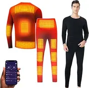 [IMYOGI] Cozy Heating Thermal Underwear Set Winter 13 Areas Heating Body Suit APP Control Temperature Bicycle Skiing Men Base Layer Clothes