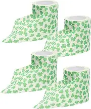 Green 4 Leaf Toilet Paper Rolls Soft Absorbent Leaf Printed Multipurpose for Bathrooms Kitchens
