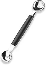 Melon Baller Scoop - Double-Sided Watermelon Scooper Spoon - Ice Cream & Fruit Baller Scoop Stainless Steel with Plastic Handle
