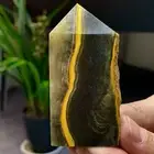 88G Natural Bumblebee Jade Quartz Square Pointed Stone Pillar Healing