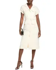Gracia Button-Down Belted Midi Dress