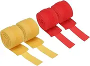 uxcell Boxing Hand Wraps, 197 Inch Length Elastic Boxing Wraps Cotton Fist Mitts Wrist Straps Protection for Muay Thai Martial Arts Kickboxing Bandages, Red/Yellow