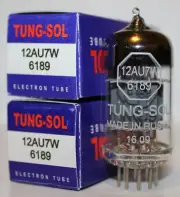 Matched Pair Tung Sol 12AU7W / 6189 / 12AU7 pre-amp tubes, Brand New in Box