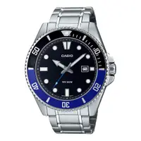 在飛比找ETMall東森購物網優惠-【CASIO 卡西歐】運動潛水錶 黑X藍 不鏽鋼錶帶 防水2