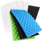 LTWHOME Value Pack of Large DIY Poly Coarse Fine Foam Filter Pads Set Fit for Aquarium Pond(Pack of 7)