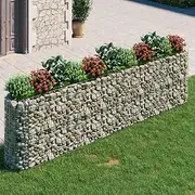 Raised Garden Bed, Elevated Planter Box Plant Container Gabion Galvanised Iron 400x50x100 cm