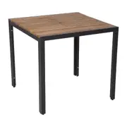 Bolero Square Steel and Acacia Table 800mm - Cafe Tables (DS152) - DS152