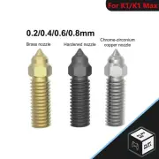 Hardened Steel 0.2/0.4/0.6/0.8mm Nozzle For 3D Printer Creality K1 & Max