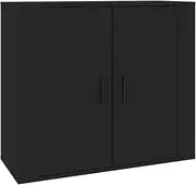 vidaXL Sideboard Cupboard Buffet Server Side Console Cabinet Storage Home Organiser Hallway Living Room Furniture Black Engineered Wood