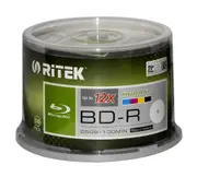 300 x Ritek Blu-ray BD-R 12x 25GB Full Hub inkjet printable blu ray BDR discs
