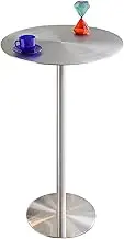 Modern Round Dining Table Coffee Table, Tall Bistro Cocktail Table, Counter Bar Height Table for Kitchen, Dining Room, Living Room, Apartment, Small Spaces(60x75cm/2.0x2.5ft)