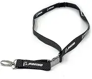 Boeing - Carbon Fiber Woven Lanyard Keychain / ID Holder, Black, OSFA