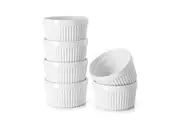 Ramekins for Creme Brulee Porcelain Ramekins Oven Safe, Classic Style Ramekins for Baking Souffle Ramekins Ramekins Bowls, Set of 6