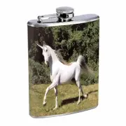 Unicorns D4 Flask 8oz Stainless Steel Hip Drinking Whiskey Mythical Creature
