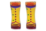 2PK MDI Colour Motion Liquid Oil Timer Clock Figurine Tabletop Home/Office Decor