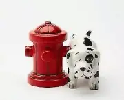 Pacific Giftware Dalmation Dog with Fire Hydrant Ceramic Magnetic Salt &...