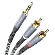 Bluerigger 3.5Mm to RCA Audio Cable (15FT, RCA Male to Aux Audio, Braided, Headp