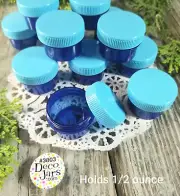20 Blue Plastic Jars Screw Caps 1 Tblsp 1/2oz Container Lip Gloss 3803 DecoJars