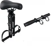 Kid Bike Seat Front Mounted with Adjustable Handlebar for Mountain Bikes, Universal Child Bicycle Seat and Handlebar Attachment, Fits Adult MTB Bikes (Flat/Sloping Tubes)