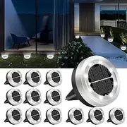 1pc Solar Ground Lights Outdoor, 8 LED Solar Disc Lights IP65 Waterproof Flat Solar Lights, Pathway Lights Solar Powered for Garden Lawn Patio Yard Path Landsc