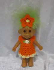 Made to fit your 7" TRACEY TROLL, Clothes #10 Crochet Dress & Flower Headband