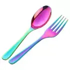 Salad Server Set 2 Pieces Servers Serving Spoons Forks 10 inch Utensils Spoon...