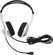 Call Center Headset, Noise Cancelling Binaural Business Headphone with Microphone, Wired Headset with Single Directional Mic for Customer Service 3.5mm