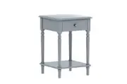 Sarantino Esther Bedside Table with Drawer - Grey