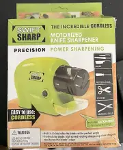 Cordless Motorized Knife Blade Sharpener Swifty Sharp Includes Catch Tray Green