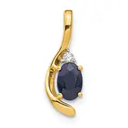 14k Sapphire and Diamond Pendant