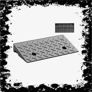 Threshold Entry Ramp, 3" 5" 6" Rise Curb Ramp, Portable Wheelchair Ramps, Rubber Ramp for Step, Motorcycle, Wheelchair, Scooter, Bike(50 * 25 * 8cm/20 * 10 * 3.1in)