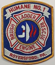 Htf Humane No. 1 Royersford PA Pennsylvania Fire Department Patch Brush Rescue