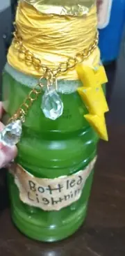 Handmade One Of A Kind Bottled Lightning Themed Potion/Shaker Bottle